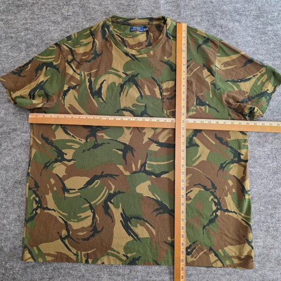 Polo Ralph Lauren T Shirt Mens 3XB (Big) Green Brown Camouflage Pocket Casual - Picture 6 of 9